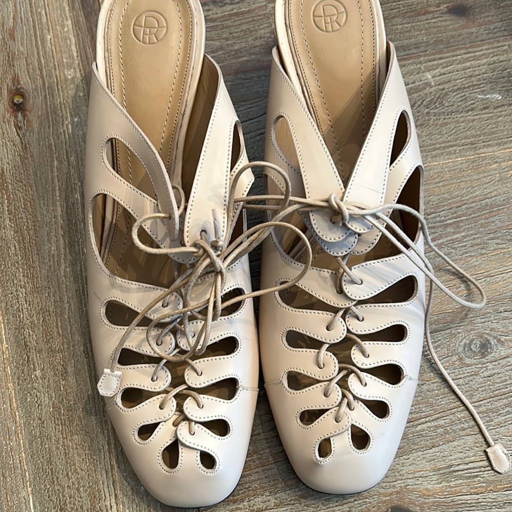 The Row leather slip on shoes